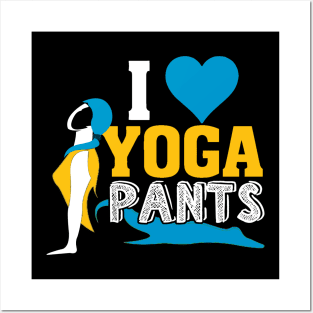 I heart love yoga pants funny humor yoga Posters and Art